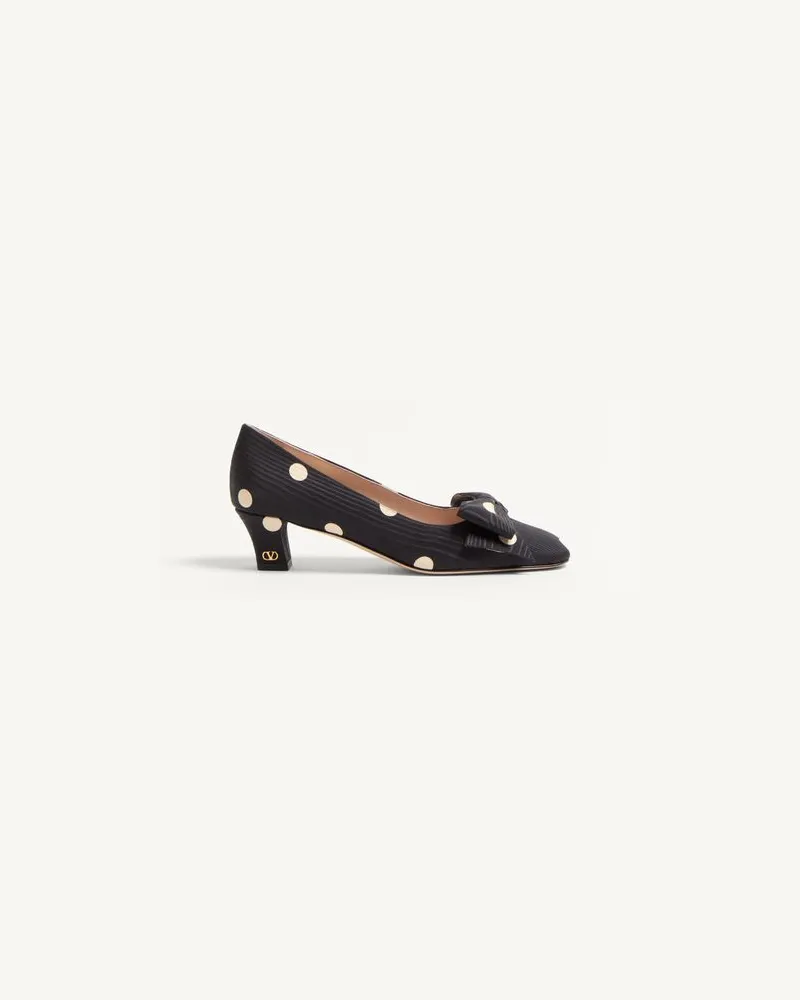 Valentino Garavani Bowow Pumps Aus Moiré Plus De Pois-Stoff 45 Mm Frau SCHWARZ/BUTTER Schwarz