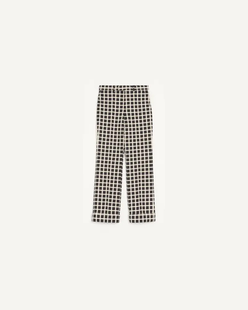 Valentino Garavani Hose Aus Wollmischung Mit Karomuster Und Umschlag Mann SCHWARZ/BUTTER Schwarz