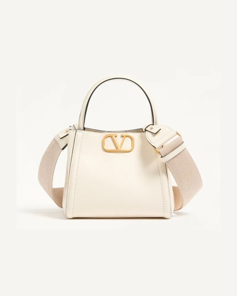 Valentino Garavani Kleine Valentino Garavani Alltime Handtasche Aus Genarbtem Kalbsleder Frau ELFENBEIN Elfenbein
