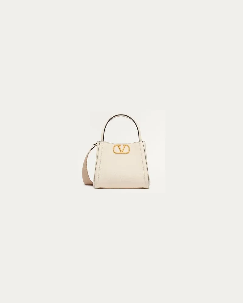 Valentino Garavani Kleine  Valentino Garavani Alltime Handtasche Aus Genarbtem Kalbsleder Frau ELFENBEIN Elfenbein