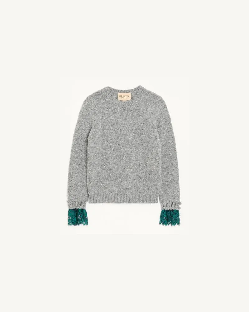 Valentino Garavani Woll- und Kaschmirpullover Frau GRAU Grau