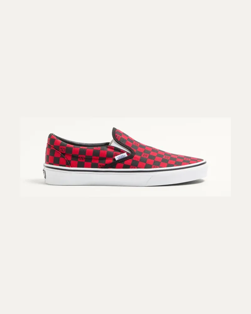 Valentino Garavani Valentino Garavani und Vans Slip-On-Sneaker aus Stoff mit VLogo-Schachbrettmuster Mann ROUGE PUR/SCHWARZ Rouge