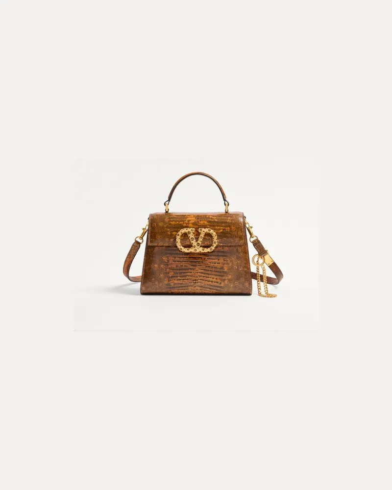 Valentino Garavani Valentino Garavani Vsling Kleine Handtasche Aus Tejus Mit Schmuck-Logo Frau STRAW/SMOKED TOPAZ Straw