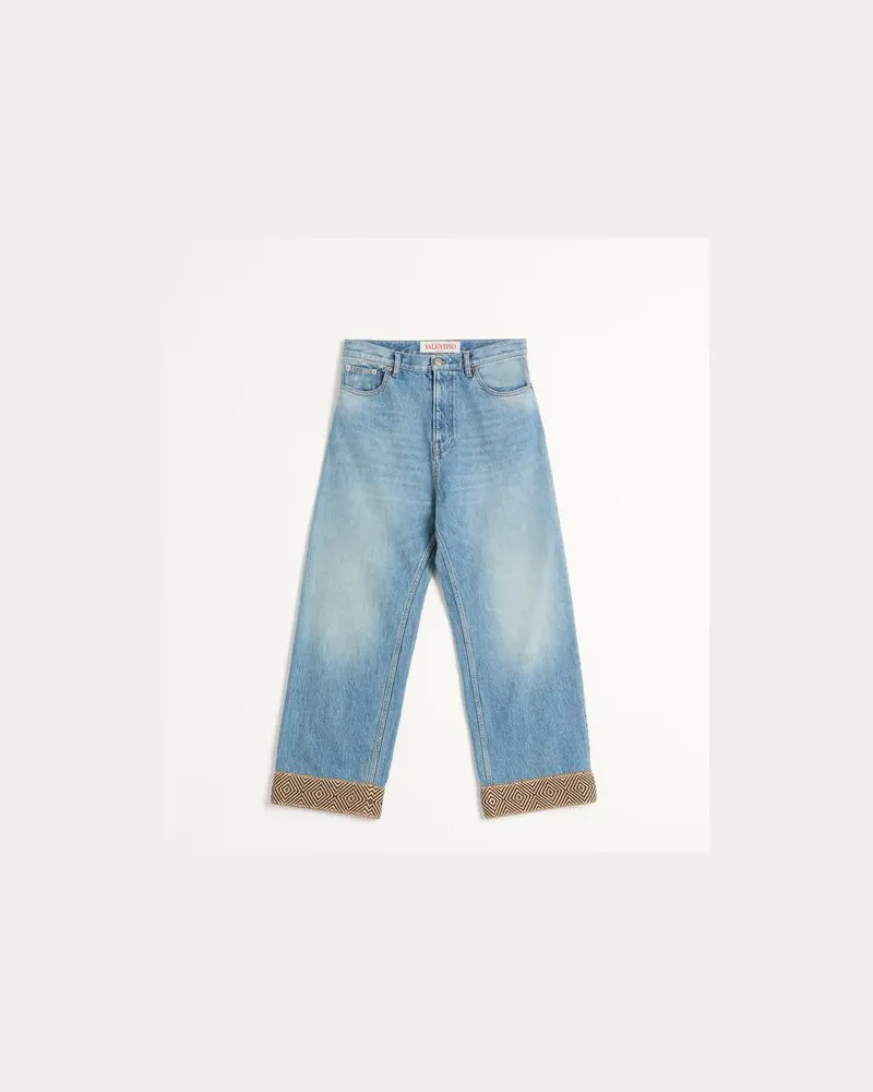 Valentino Garavani Denimhose Mit Jacquard-Saum Mann DENIM Denim