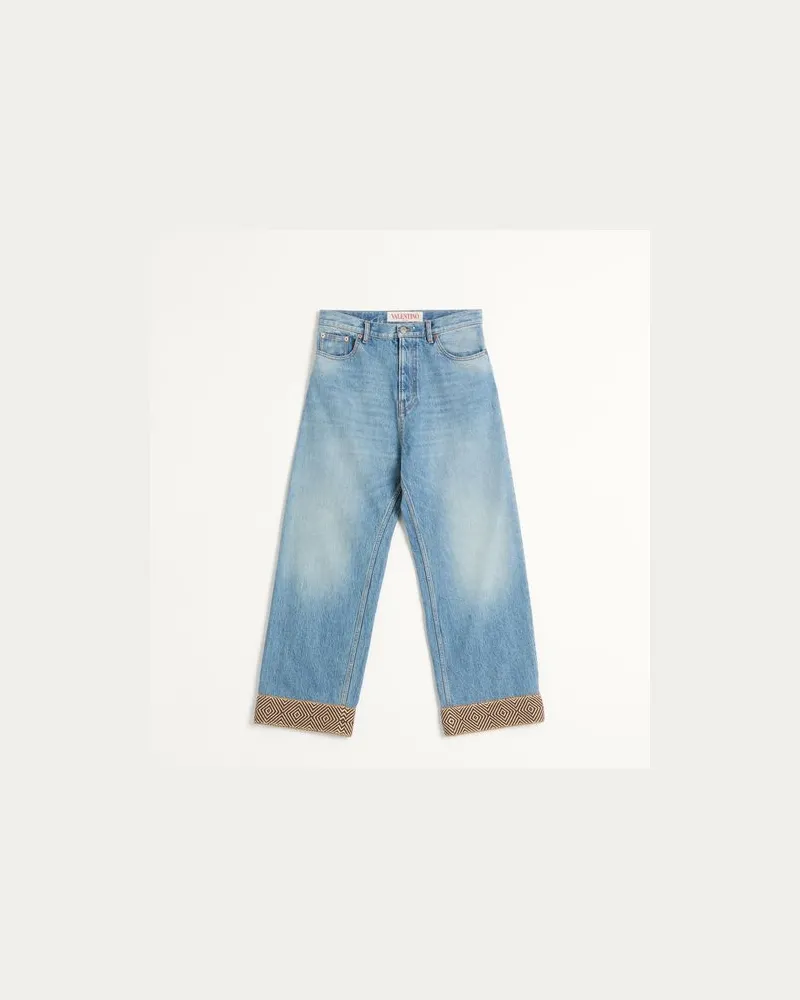 Valentino Garavani Denimhose Mit Jacquard-Saum Mann DENIM Denim