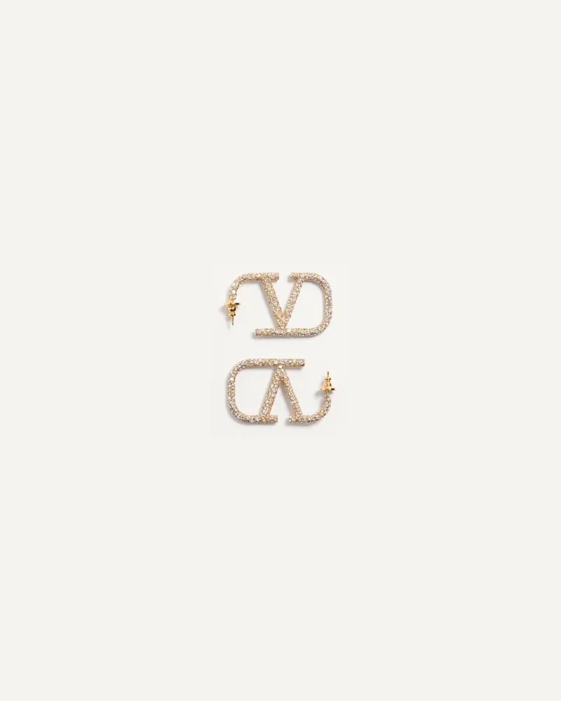 Valentino Garavani Vlogo Signature“ Ohrringe Aus Metall Mit Swarovski®-Kristallen Frau GOLD/CRYSTAL Gold