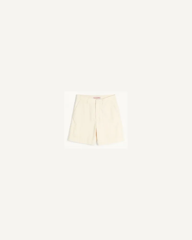 Valentino Garavani Bermudashorts Aus Denim Mit Umschlag Mann ECRU Ecru