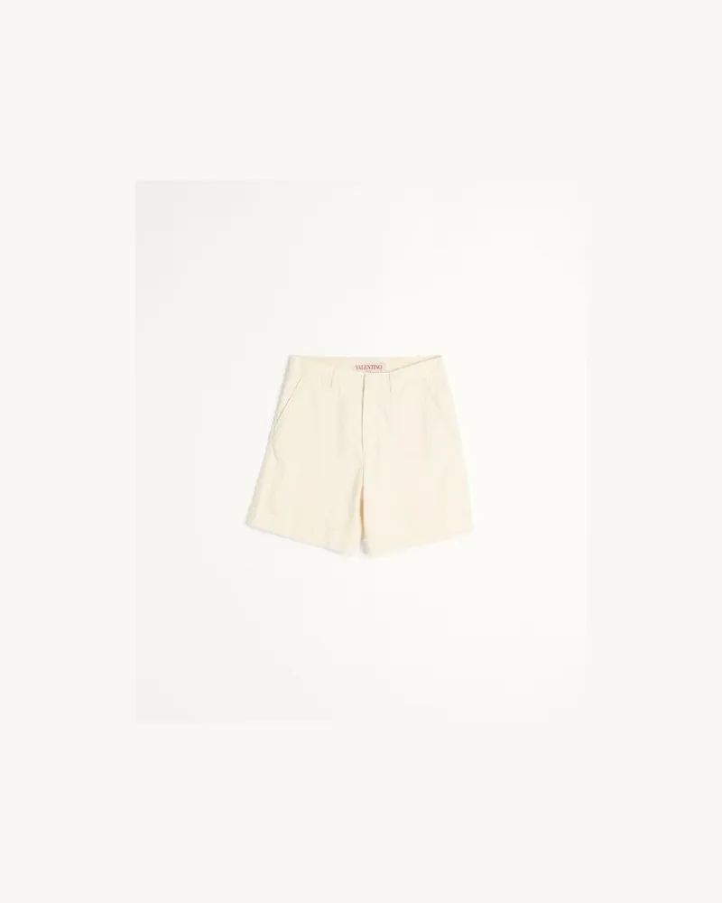 Valentino Garavani Bermudashorts Aus Denim Mit Umschlag Mann ECRU Ecru