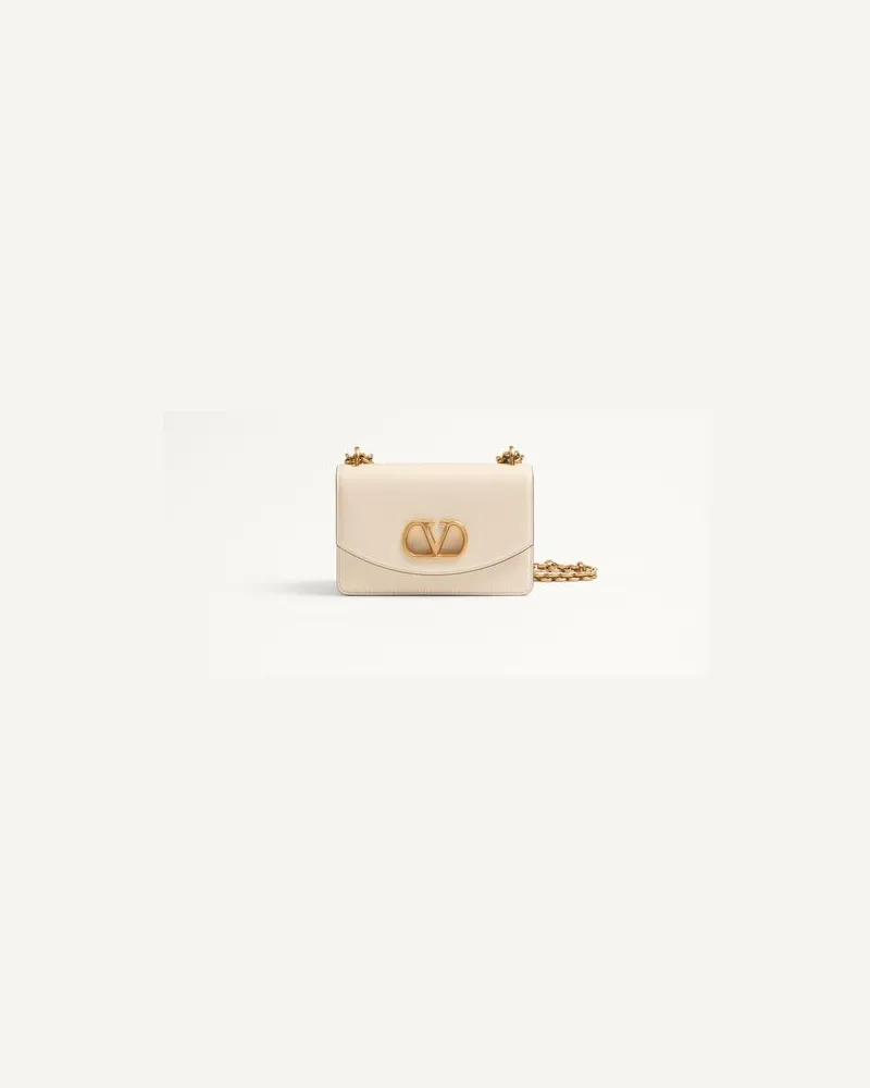 Valentino Garavani Kleine Valentino Garavani Vain Schultertasche Aus Glänzendem Kalbsleder Frau BUTTER Butter
