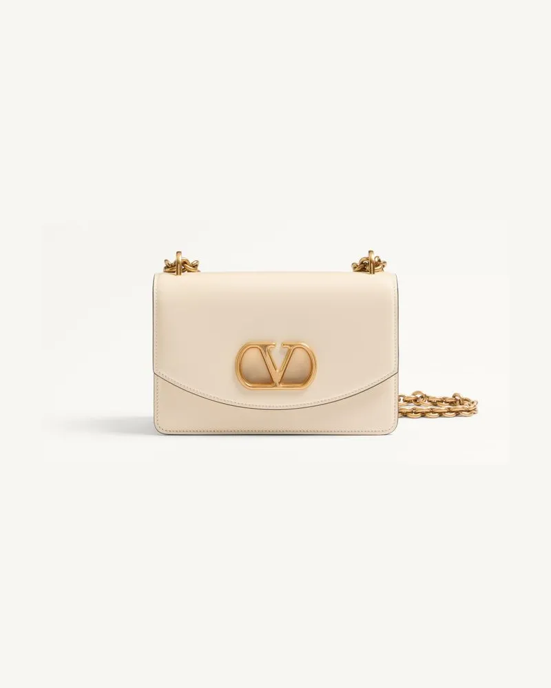 Valentino Garavani Kleine Valentino Garavani Vain Schultertasche Aus Glänzendem Kalbsleder Frau BUTTER Butter