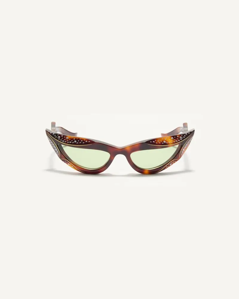 Valentino Garavani Cat-Eye-Brille Aus Acetat unisex HAVANA/GRÜN Havana