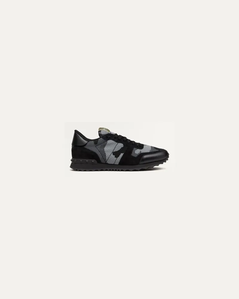 Valentino Garavani Sneakers Rockrunner Camouflage Aus Mesh Mann SCHWARZ Schwarz