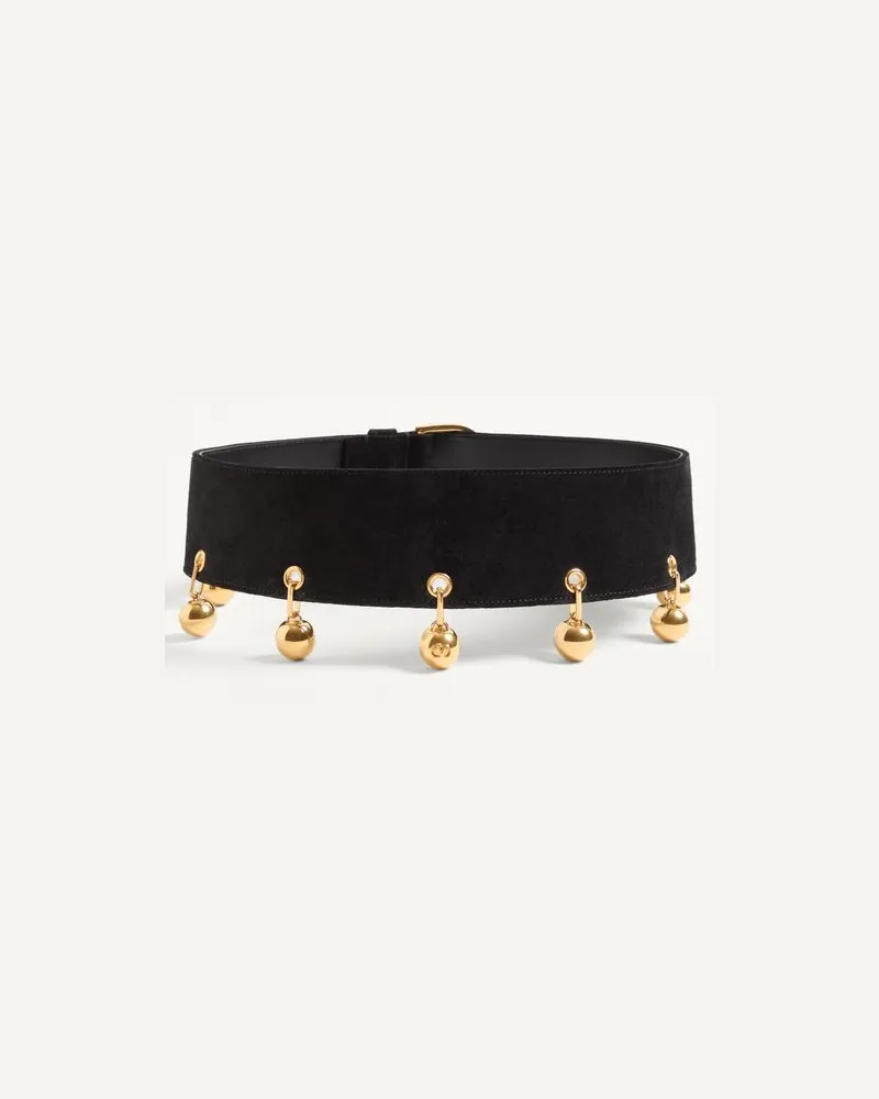 Valentino Garavani Vlogo Signature Wildledergürtel, 65 Mm Frau SCHWARZ Schwarz