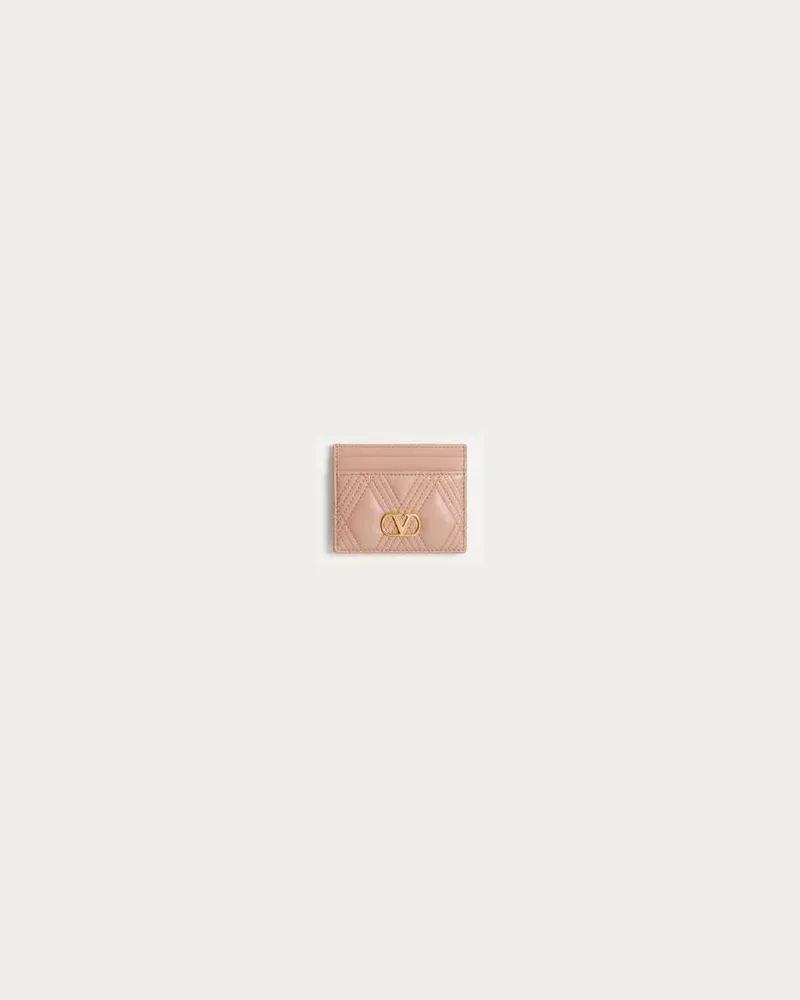 Valentino Garavani Valentino Garavani Quiltie 67 Kartenetui Aus Gestepptem Nappaleder Frau ROSE CANNELLE Rose