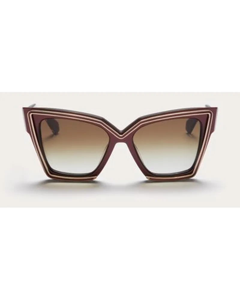 Valentino Garavani V – GRACE“ OVERSIZE CAT-EYE-RAHMEN aus ACETAT mit TITANDETAILS Frau Bordeaux