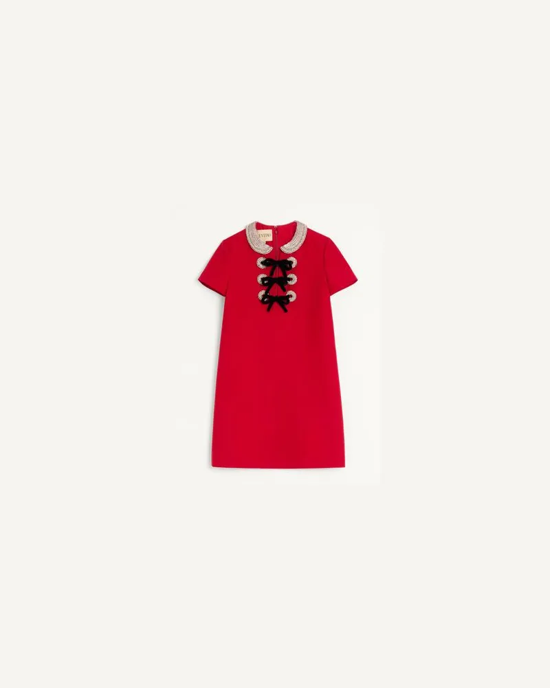 Valentino Garavani Besticktes Kurzes Crepe Couture Kleid Frau PARIS Paris