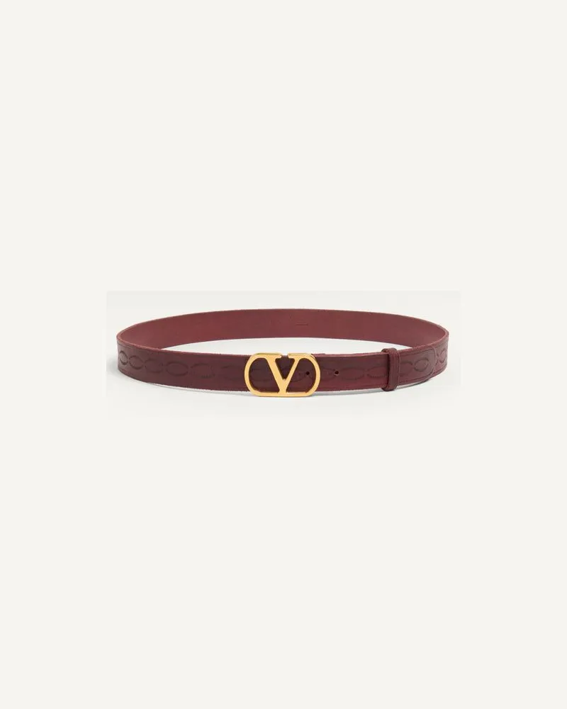 Valentino Garavani Vlogo Signature Gürtel Aus Kalbsleder 30 Mm Mann DARK AUBERGINE Dark