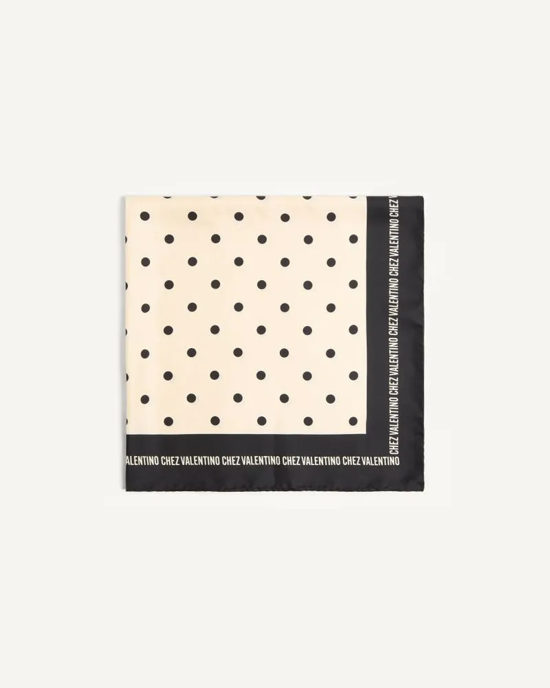 Valentino Garavani Chez Valentino Schal Aus Seide Frau BUTTER/SCHWARZ Butter