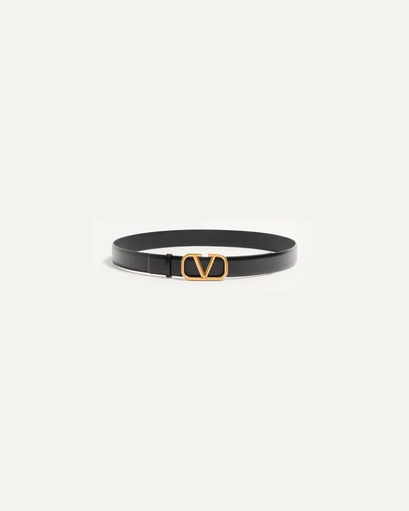 Valentino Garavani Gürtel Vlogo Signature Aus Kalbsleder Mann SCHWARZ Schwarz