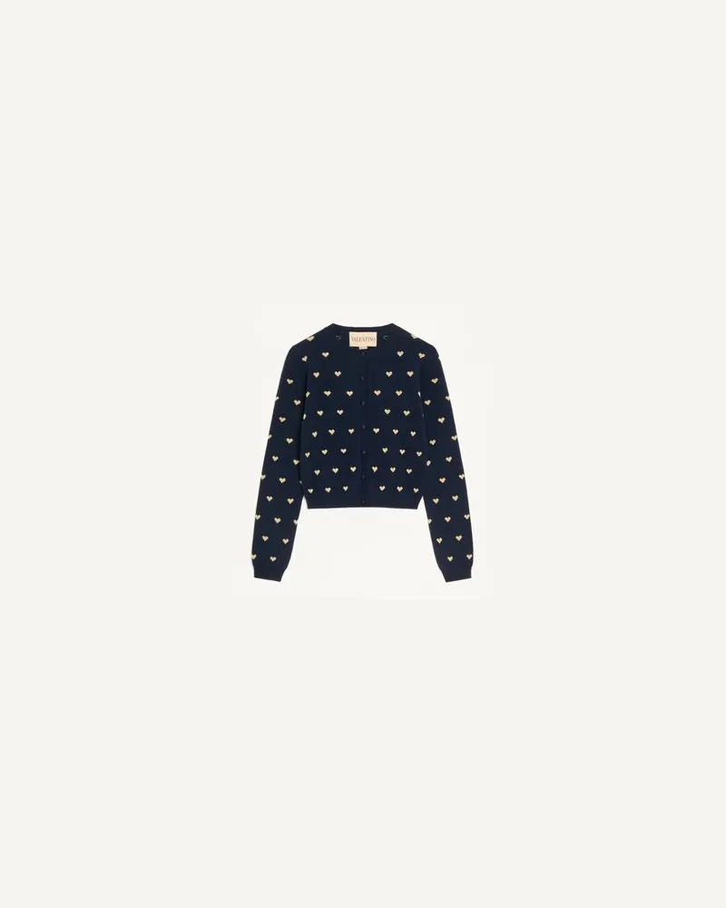 Valentino Garavani WOLLCARDIGAN Frau MARINEBLAU/GOLD Marineblau