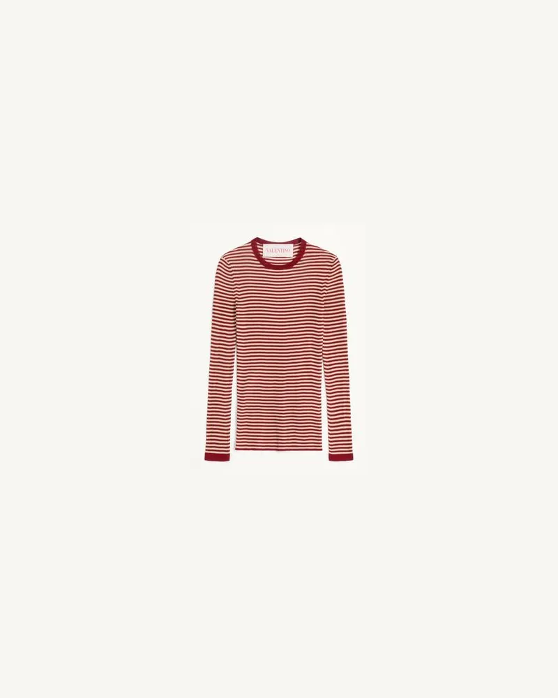 Valentino Garavani Pullover Aus Seide Frau ROT/ECRU Rot