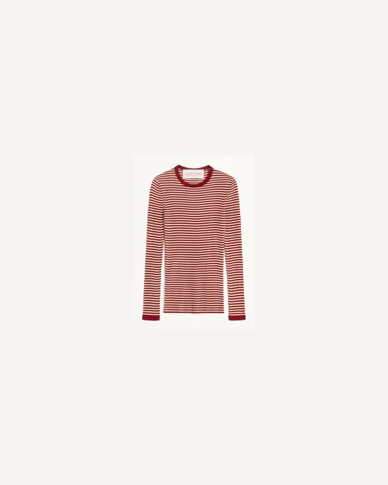 Valentino Garavani Pullover Aus Seide Frau ROT/ECRU Rot