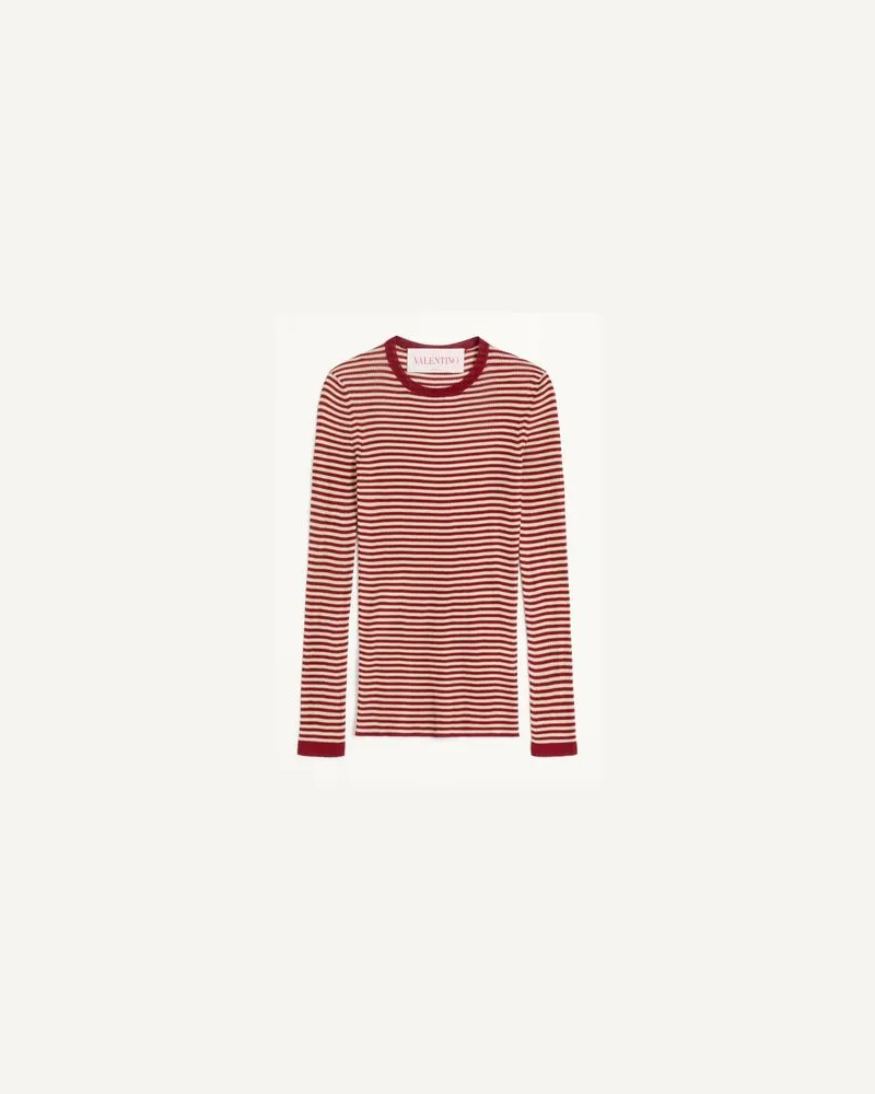 Valentino Garavani Pullover Aus Seide Frau ROT/ECRU Rot