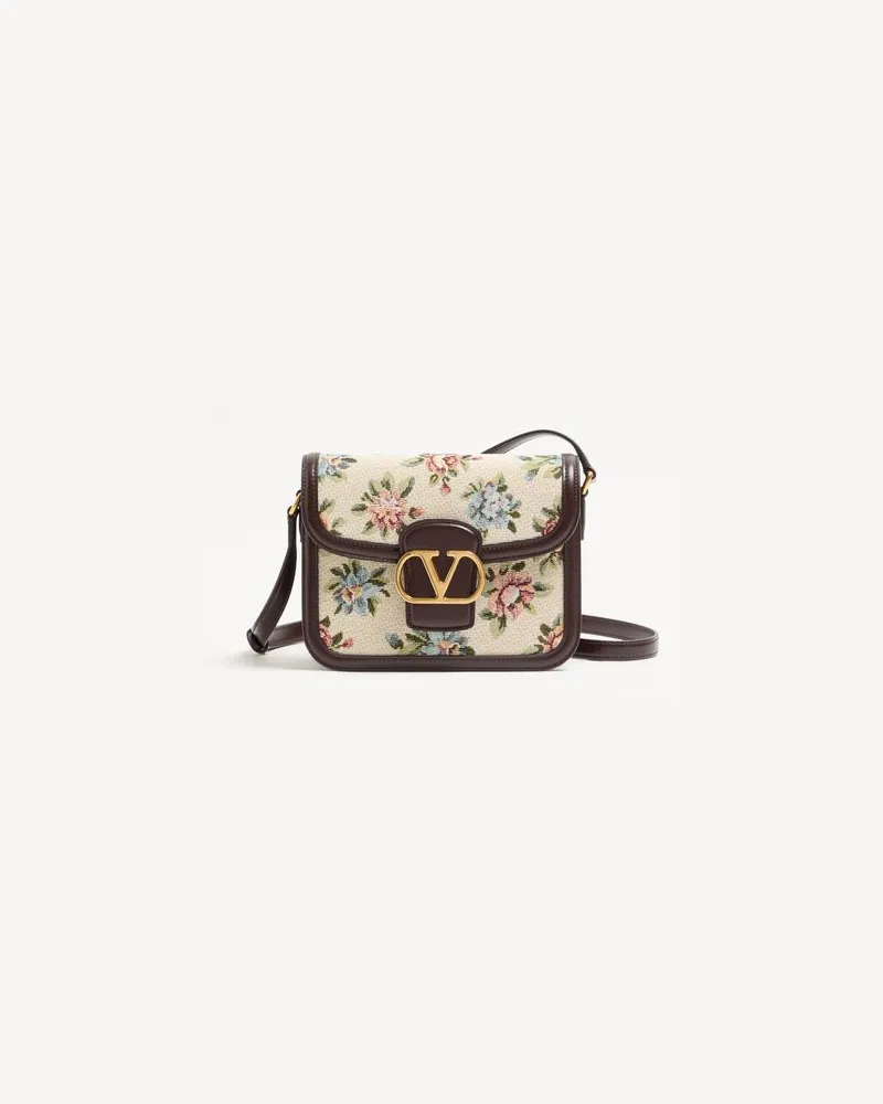 Valentino Garavani Kleine Valentino Garavani 9To5 Schultertasche aus Papier Floral Jacquard Stoff Frau MULTICOLOR Multicolor