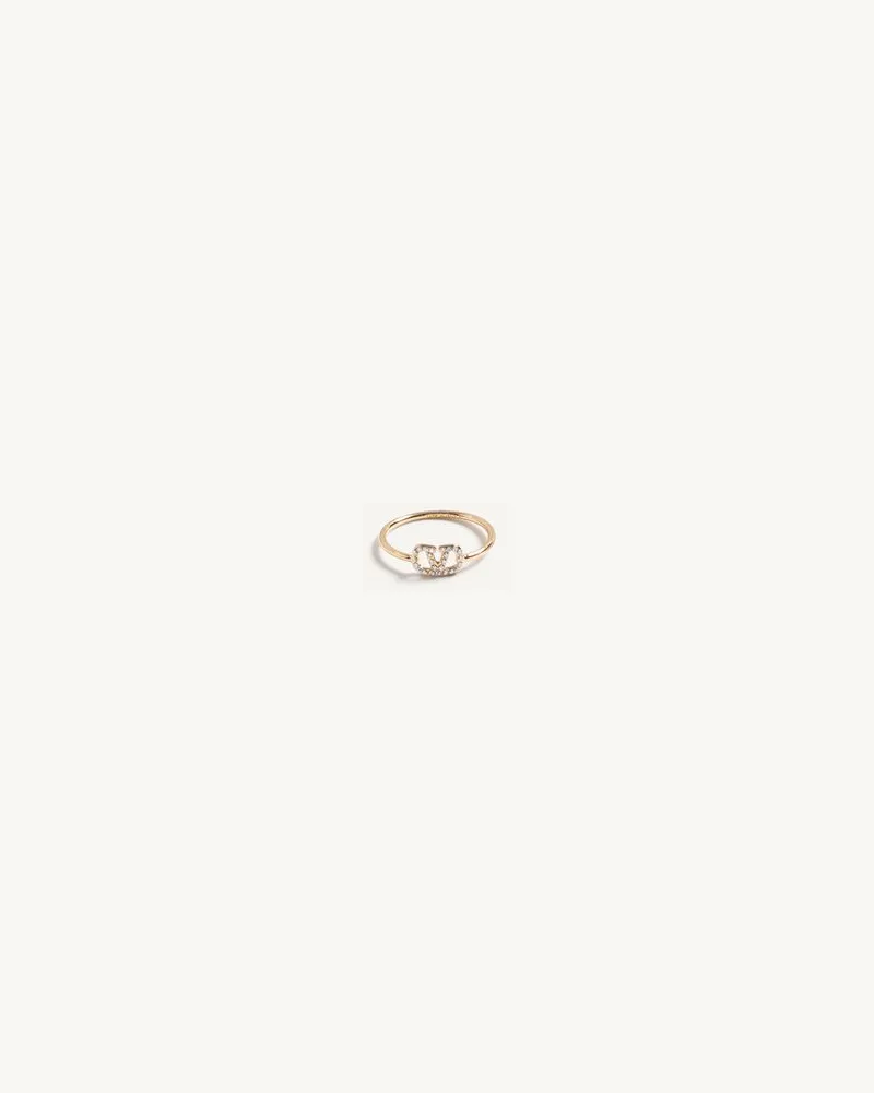Valentino Garavani Ring Vlogo Signature Aus Metall Mit Swarovski®-Kristallen Frau GOLD/CRYSTAL Gold