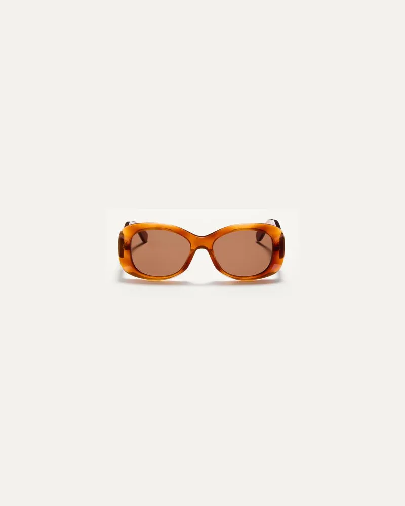Valentino Garavani Rechteckige 70er-Acetatbrille unisex BEIGE/BRAUN Beige