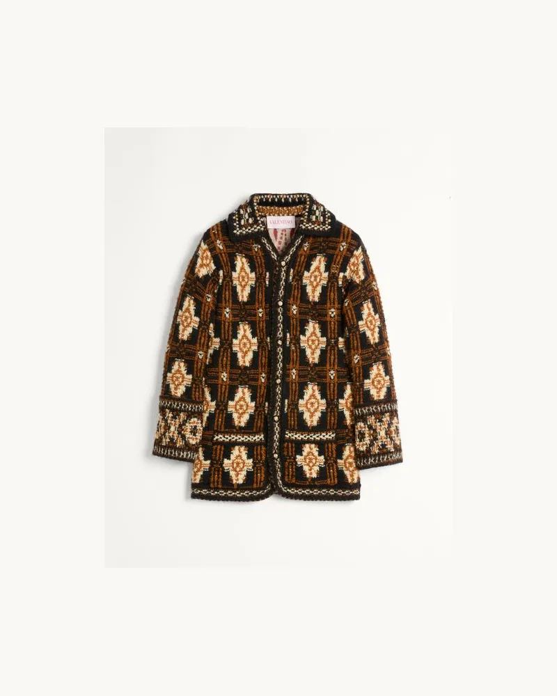 Valentino Garavani Wolljacke Mit Geometrischem Muster Mann BRAUN Braun