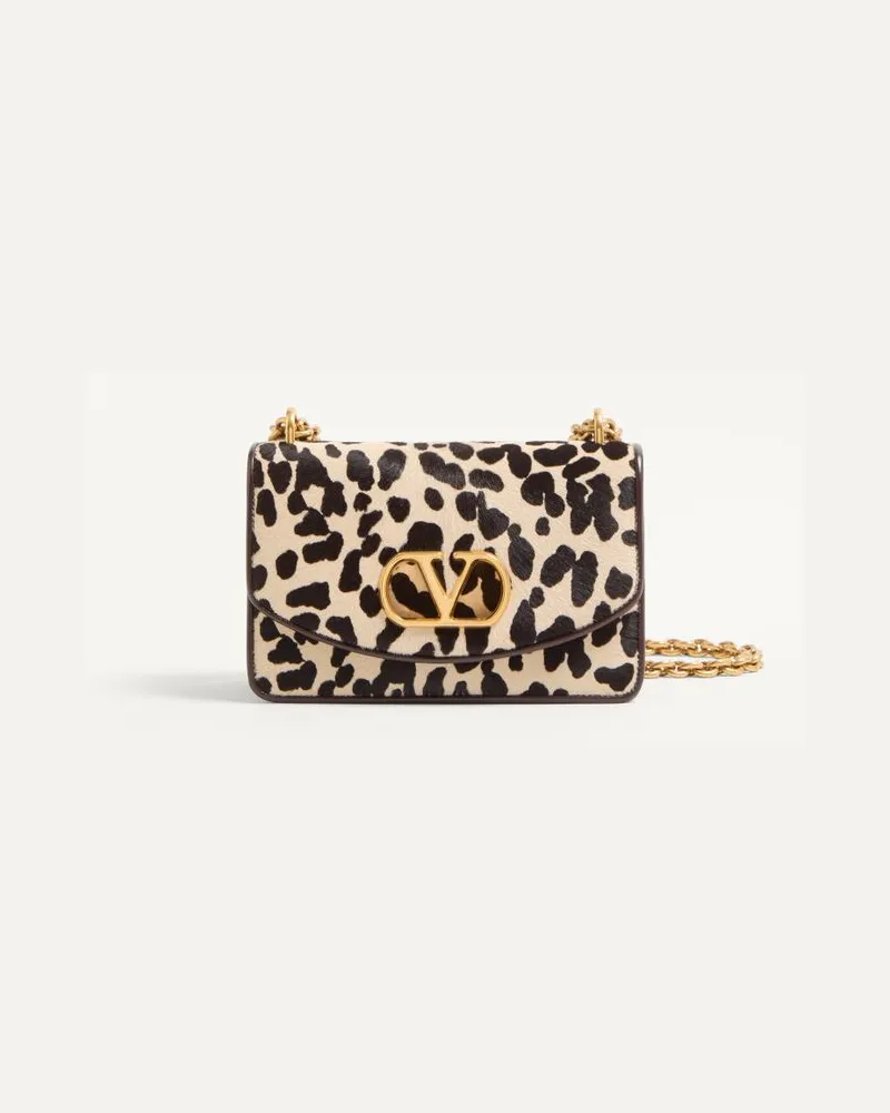 Valentino Garavani Kleine Schultertasche Valentino Garavani Vain Aus Kalbsleder Mit Pony-Optik Und Animalier-Print Frau NATUR/BRAUN Natur