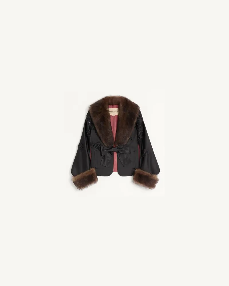 Valentino Garavani Besticktes Duchesse-Cape Frau SCHWARZ Schwarz