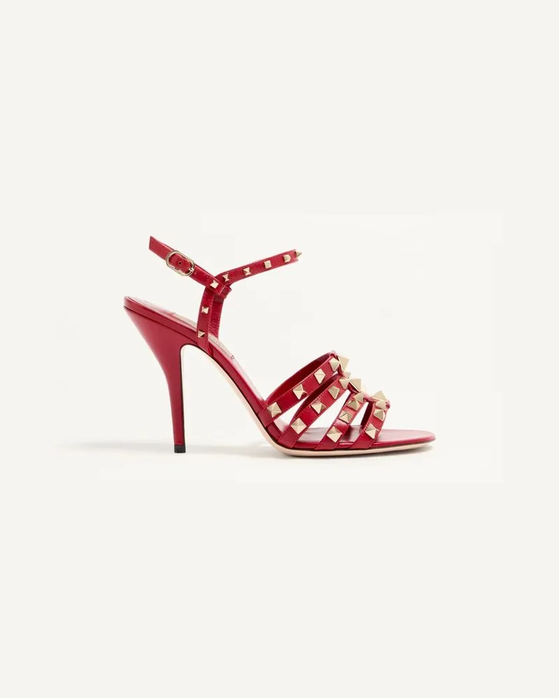 Valentino Garavani Rockstud Sandalen aus Ziegenleder 100 mm Frau ROT Rot