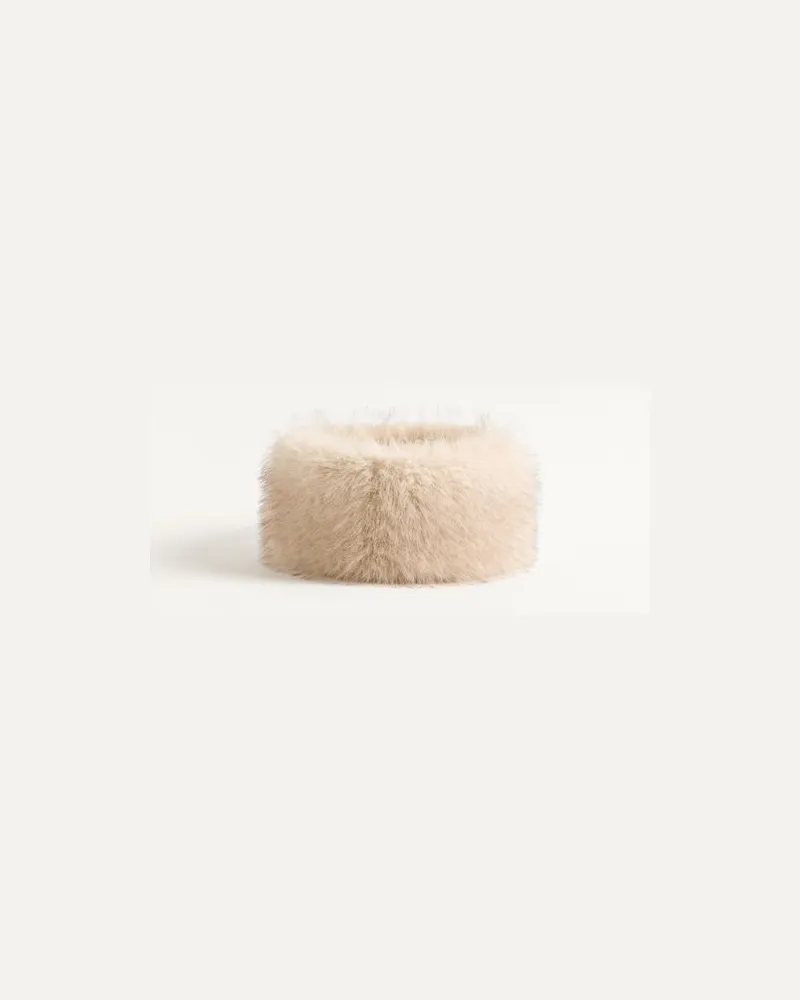 Valentino Garavani Vlogo Signature Stirnband aus Kunstpelz Frau BEIGE Beige
