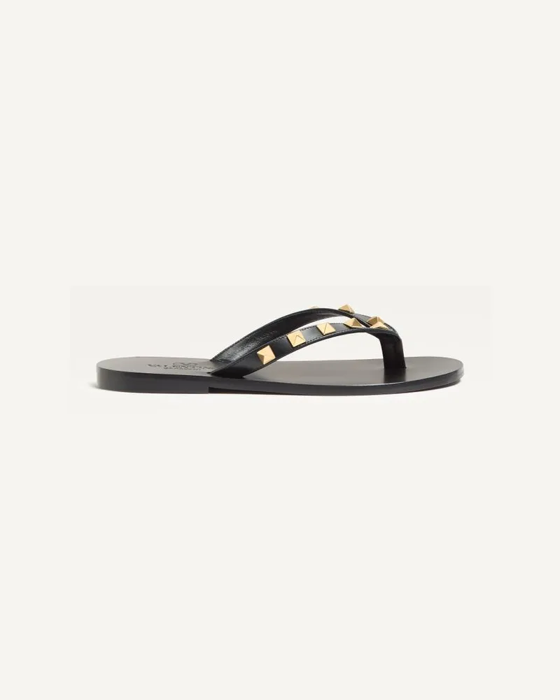 Valentino Garavani Rockstud Flip-Flops Aus Kalbsleder 05 Mm Frau SCHWARZ Schwarz