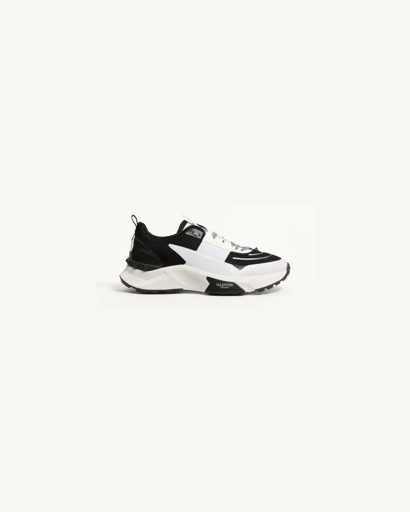 Valentino Garavani True Act Low-Top-Sneaker Aus Mesh Und Gummiertem Stoff Mann SCHWARZ/WEISS Schwarz