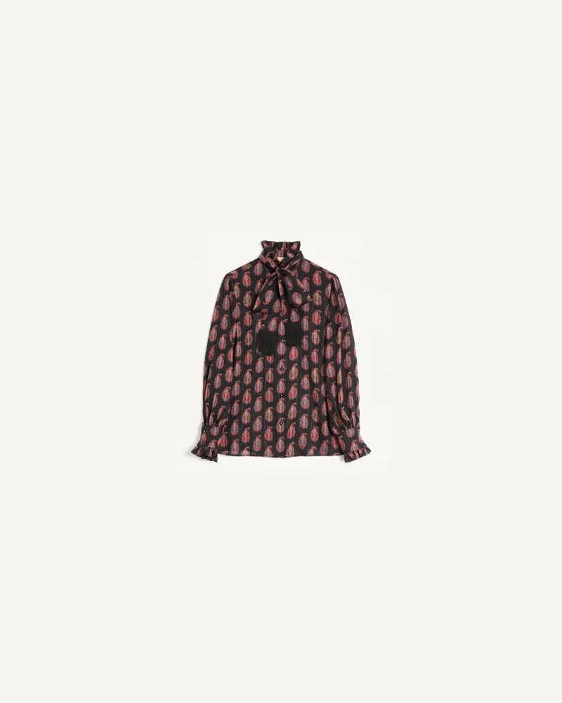 Valentino Garavani Pekin-Hemd Mit Voyage Imaginaire-Print Frau BLAU Blau