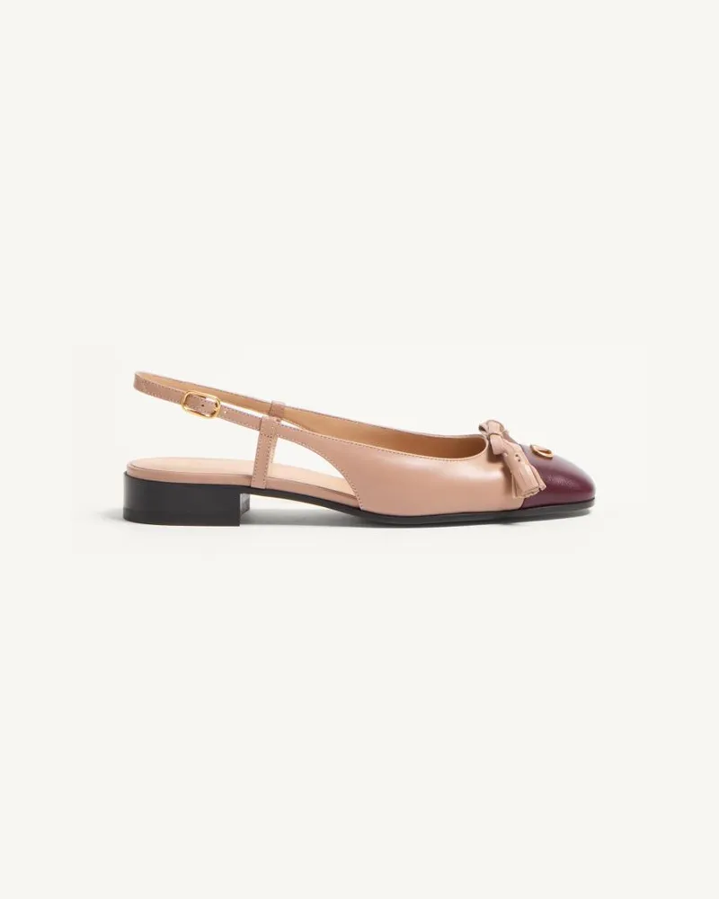 Valentino Garavani Valet Du Roi Slingback-Ballerinas Aus Ziegenleder 25 Mmm Frau ROSE CANNELLE/GRANATE Rose
