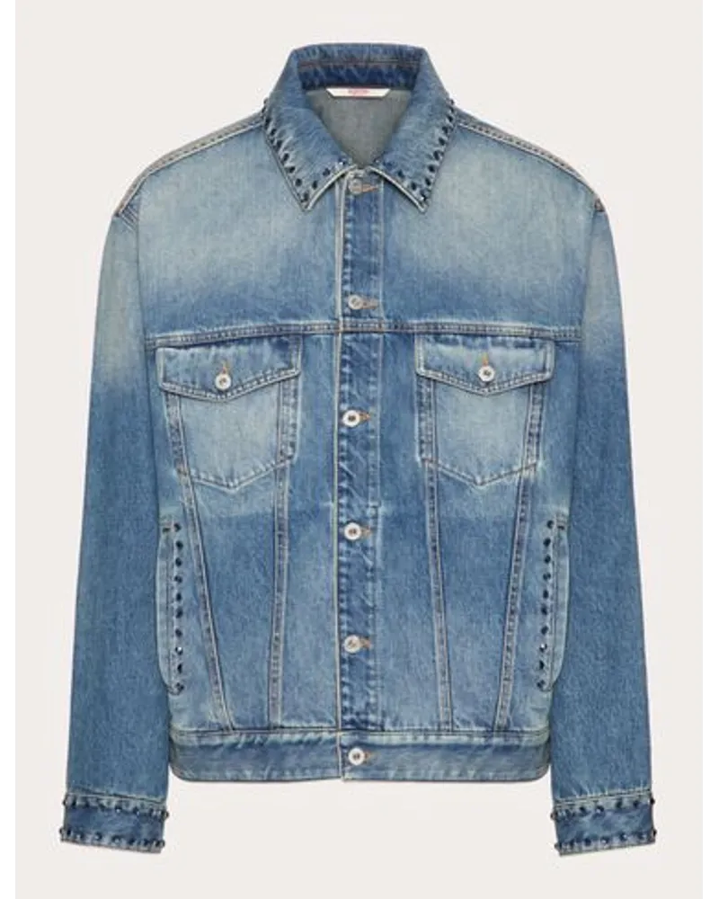 Valentino Garavani JEANSJACKE mit CABOCHONS Mann Denim