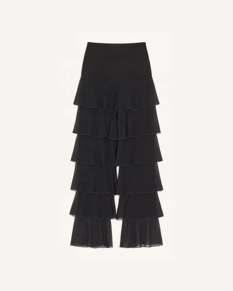 Valentino Garavani Leichte Georgette-Hose Frau SCHWARZ Schwarz
