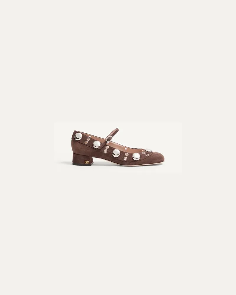 Valentino Garavani Nellcôte Mary-Jane-Pumps aus Crustleder, 30 mm Frau TESTA DI MORO Testa
