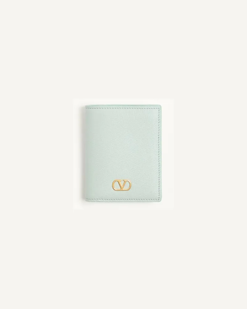 Valentino Garavani Valentino Garavani VLogo Signature Portemonnaie aus genarbtem Kalbsleder Frau SKY GREY Sky