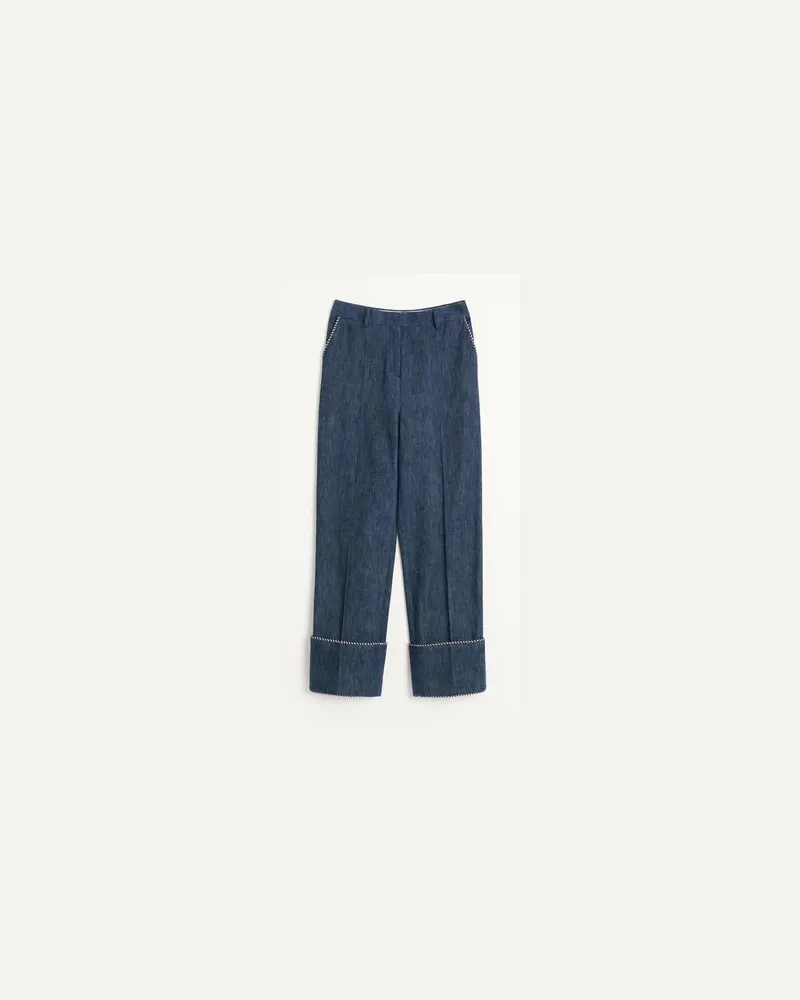 Valentino Garavani Denim Chambray Hosen Frau BLAU Blau