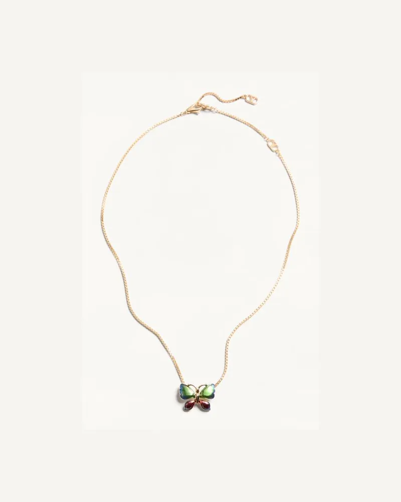 Valentino Garavani Flutterby-Halskette Aus Metall Und Emaille Frau GOLD/MEHRFARBIG Gold