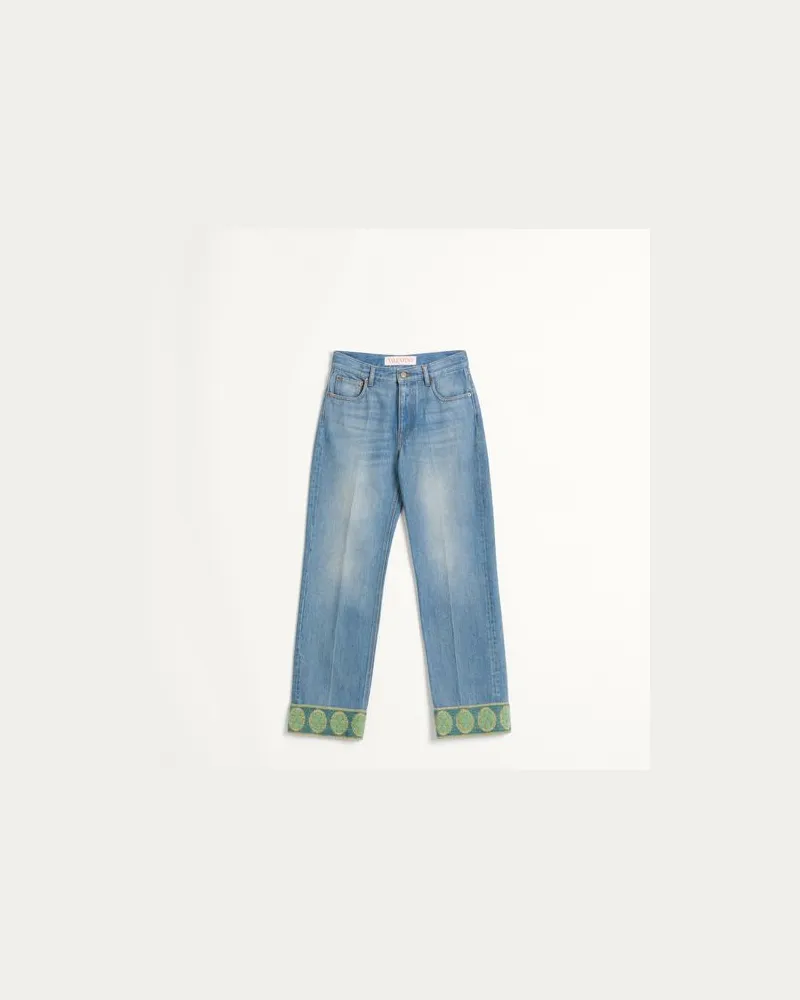Valentino Garavani Denim-Hose Mit Jacquard-Besatz Frau BLAU Blau