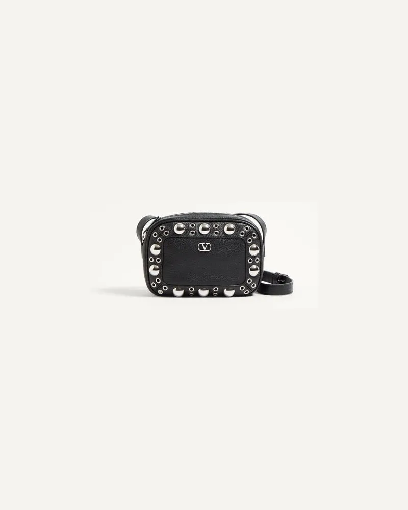 Valentino Garavani Valentino Garavani Nellcôte Crossbody Tasche Aus Genarbtem Kalbsleder Frau SCHWARZ Schwarz
