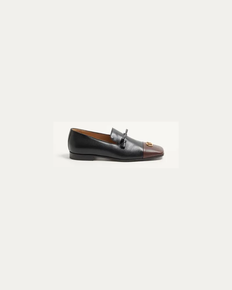 Valentino Garavani Babouchoes Loafer aus Ziegenleder Mann SCHWARZ/BARK BROWN Schwarz