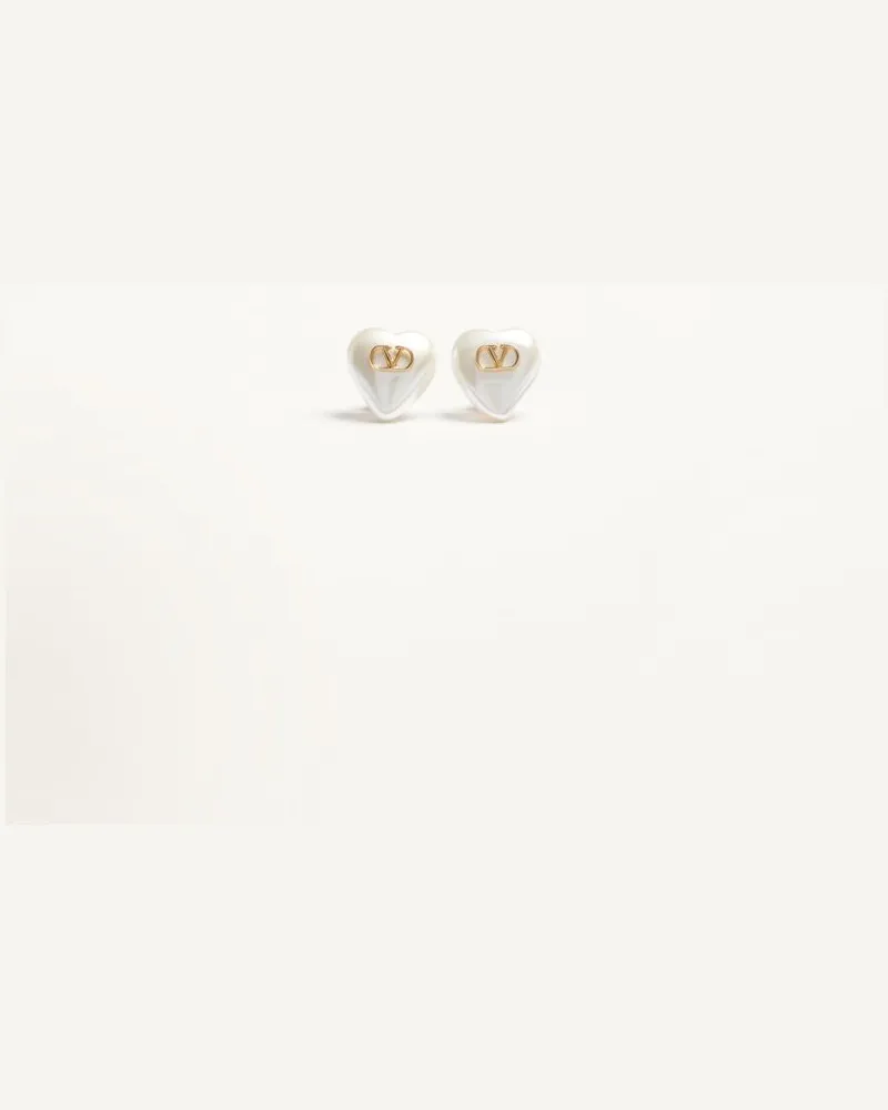Valentino Garavani VLogo Signature Ohrringe Aus Metall Und Perlen Frau GOLD/CREME Gold