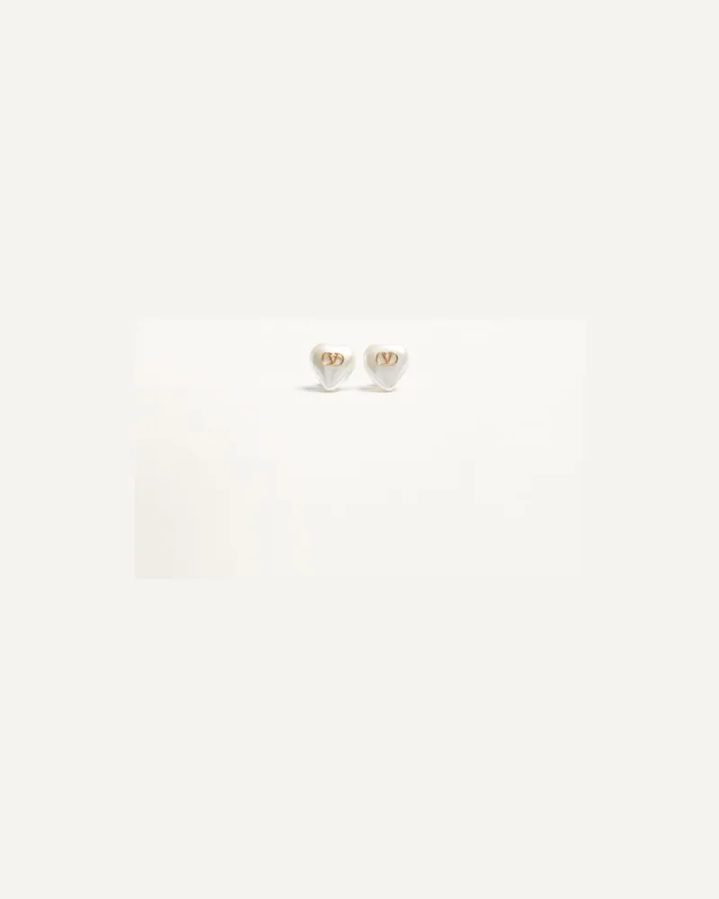 Valentino Garavani VLogo Signature Ohrringe Aus Metall Und Perlen Frau GOLD/CREME Gold